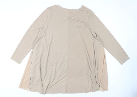 Womens UK Size L Roman Beige Tunic Blouse