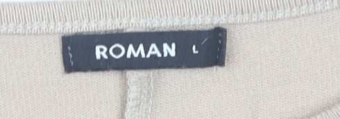 Womens UK Size L Roman Beige Tunic Blouse