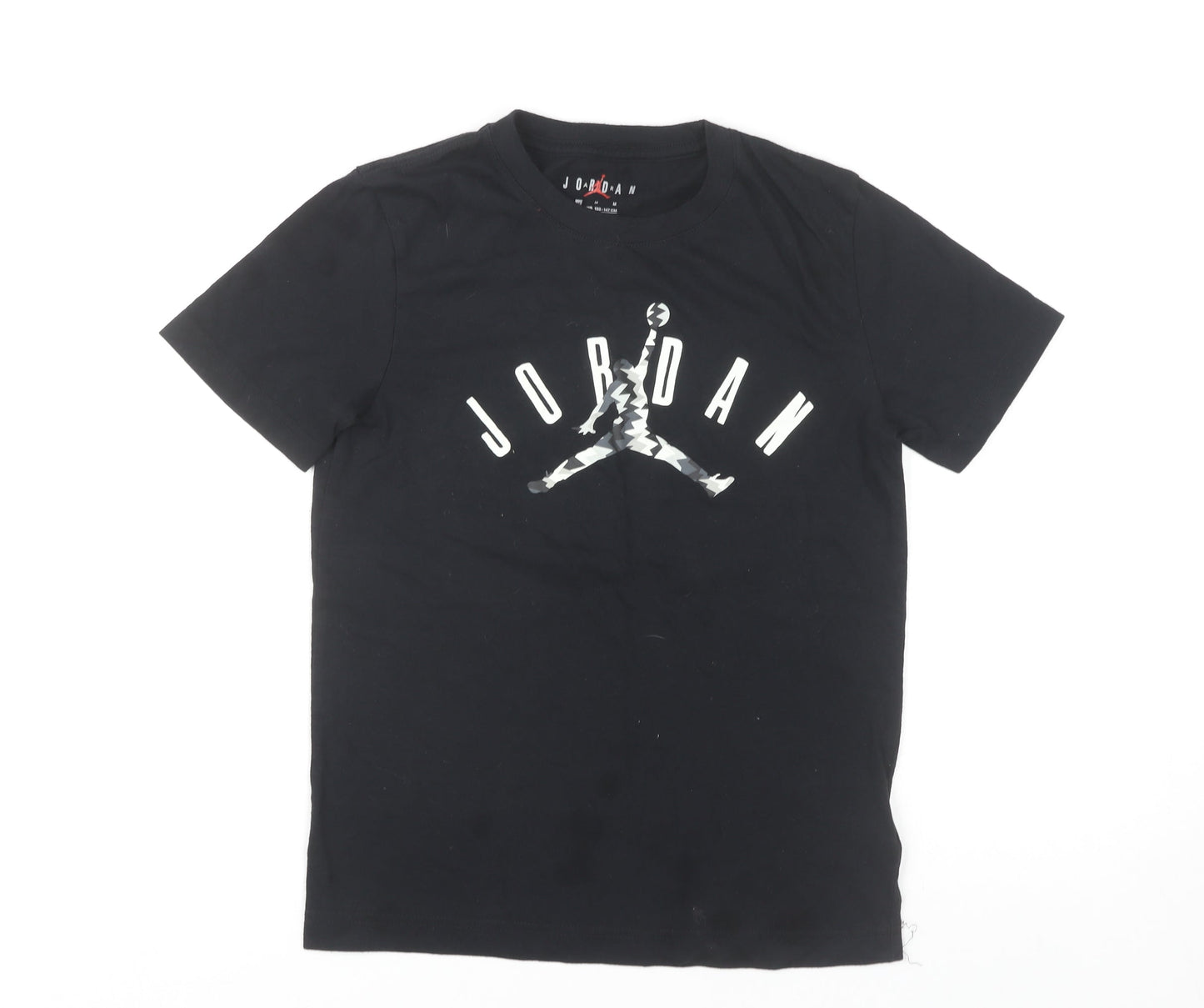 Jordan Boys Black T-Shirt, Size 10-12, Iconic Logo, Casual Wear