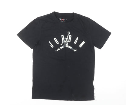 Jordan Boys Black T-Shirt, Size 10-12, Iconic Logo, Casual Wear
