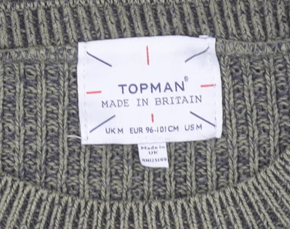 Topman Men's Green Medium Knit Pullover Jumper
