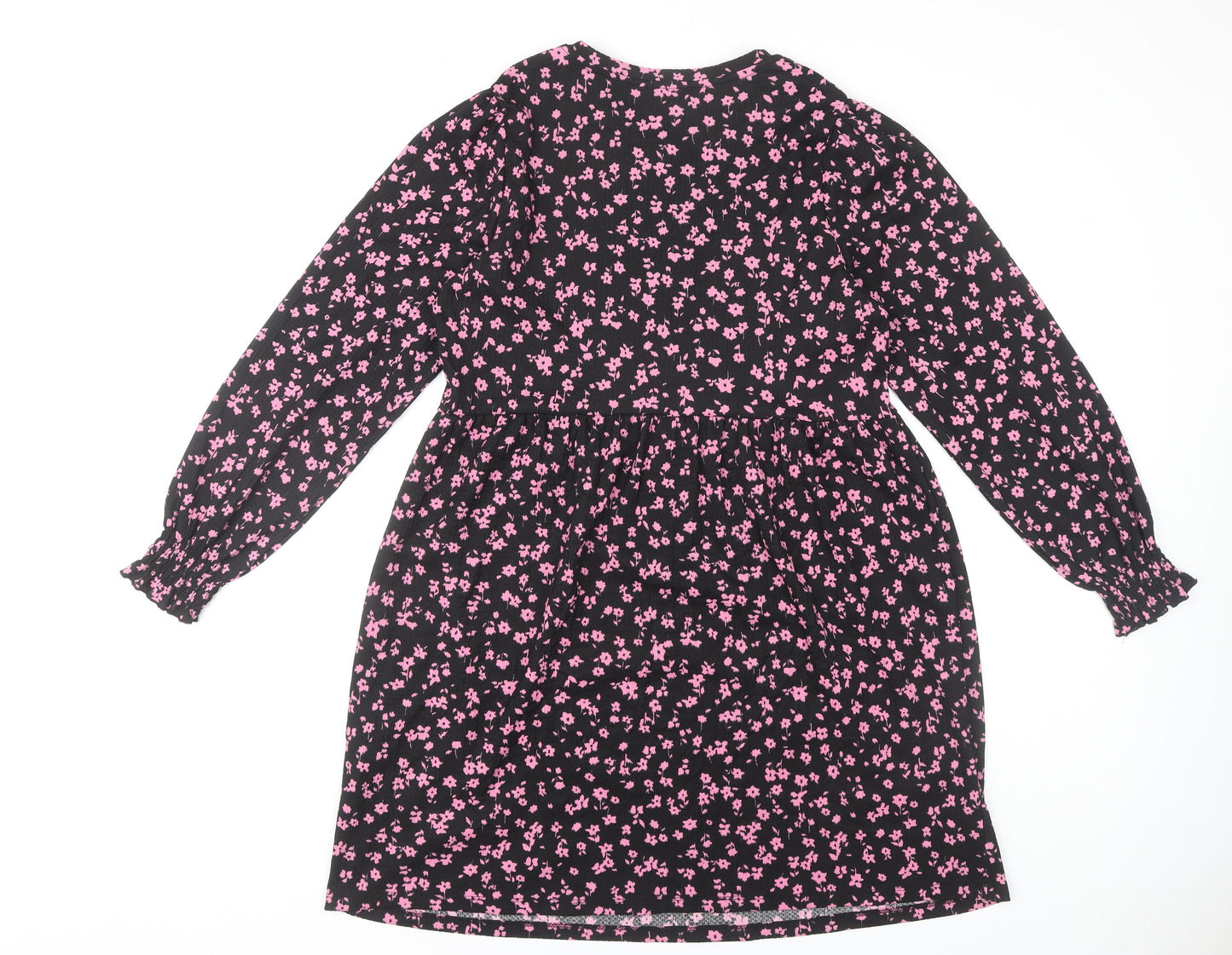 New Look Women's Black Floral Long Sleeve Dress