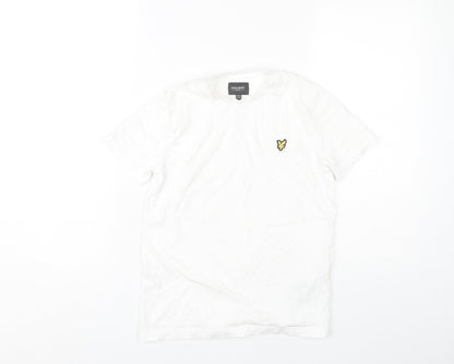 Lyle & Scott Boys White Cotton T-Shirt, Size 10-11, Logo Accent
