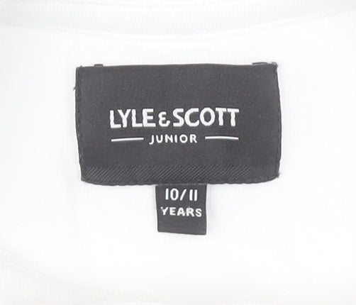 Lyle & Scott Boys White Cotton T-Shirt, Size 10-11, Logo Accent