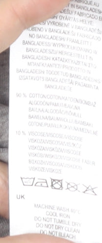 Lee Cooper Men's Grey Henley T-Shirt, 2XL, Cotton Blend