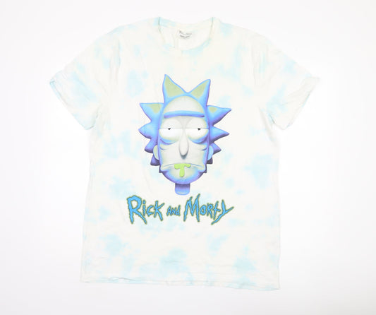 Rick and Morty Men's XL Multicoloured T-Shirt, Cartoon Style
