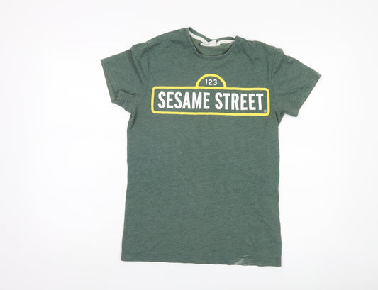 Sesame Street Men's Green XS Graphic T-Shirt