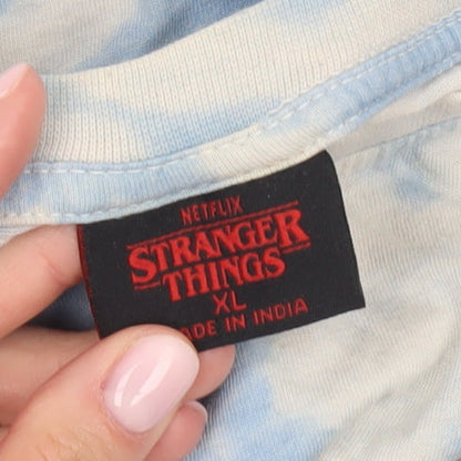 Stranger Things Men's XL Blue Graphic T-Shirt