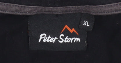 Peter Storm Men's Black XL T-Shirt, Short Sleeve, Logo Accent
