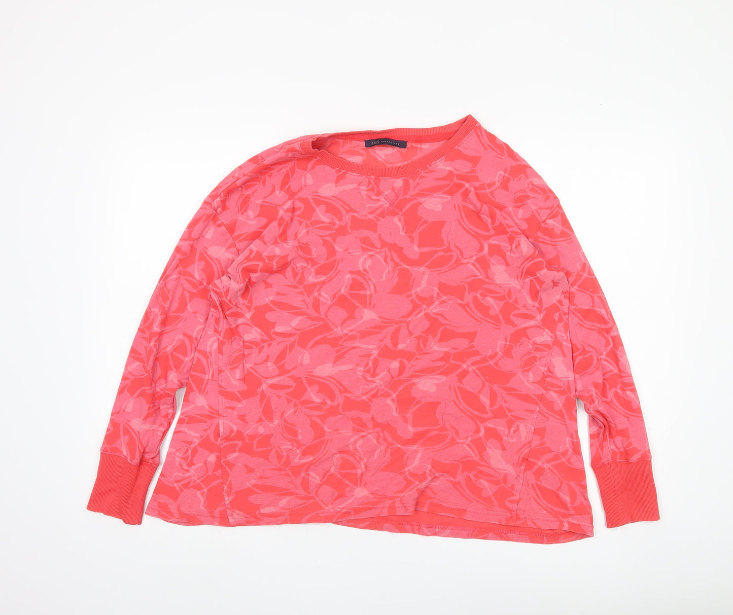 Womens UK Size 14 Marks and Spencer Pink Basic T-Shirt