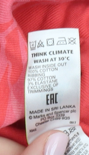 Womens UK Size 14 Marks and Spencer Pink Basic T-Shirt