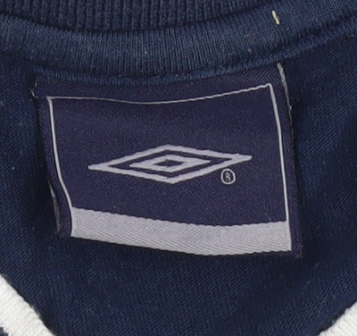 Umbro Men's Blue V-Neck T-Shirt, Size S