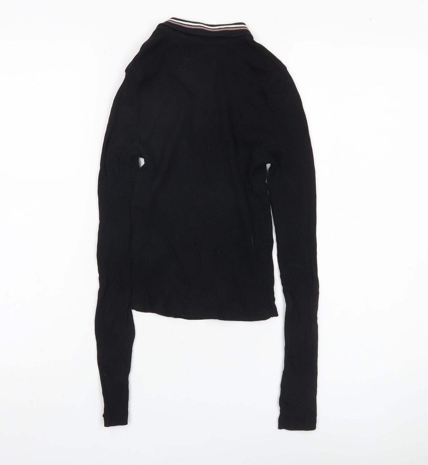 Womens UK Size XS Pull&Bear Black Jersey Blouse
