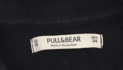 Womens UK Size XS Pull&Bear Black Jersey Blouse
