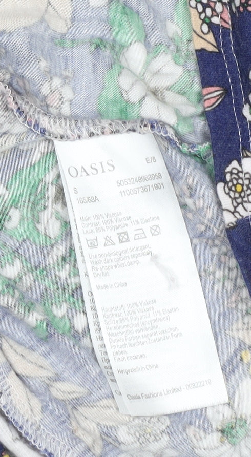 Womens UK Size S Oasis Multicoloured Tunic Blouse