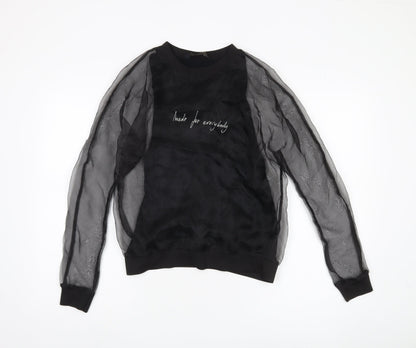 Womens UK Size XS Zara Black Basic Blouse