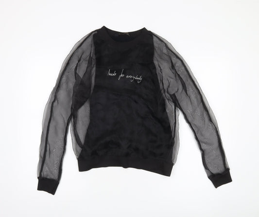 Womens UK Size XS Zara Black Basic Blouse