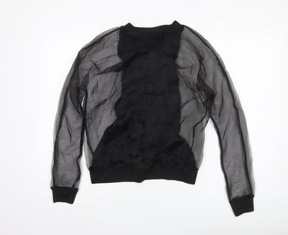Womens UK Size XS Zara Black Basic Blouse