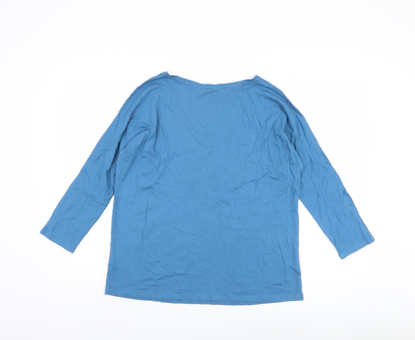 Boden Women's Blue V-Neck T-Shirt, Size S - Casual Classic