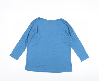 Boden Women's Blue V-Neck T-Shirt, Size S - Casual Classic