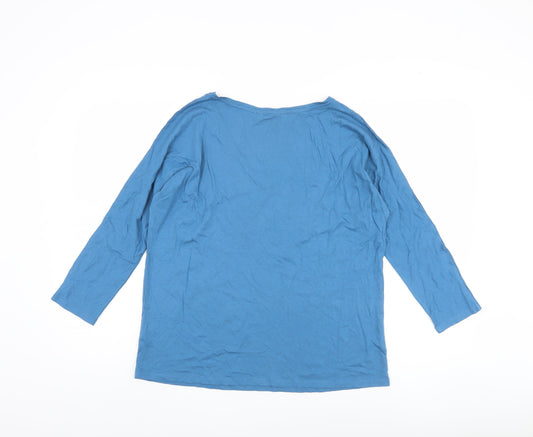 Boden Women's Blue V-Neck T-Shirt, Size S - Casual Classic