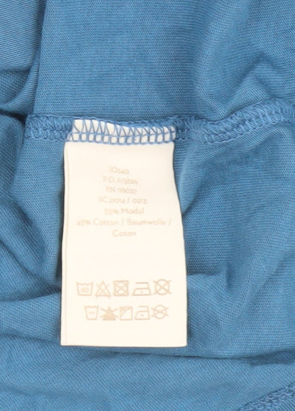 Boden Women's Blue V-Neck T-Shirt, Size S - Casual Classic