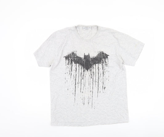 Men's Grey Batman T-Shirt M Short Sleeve Graphic