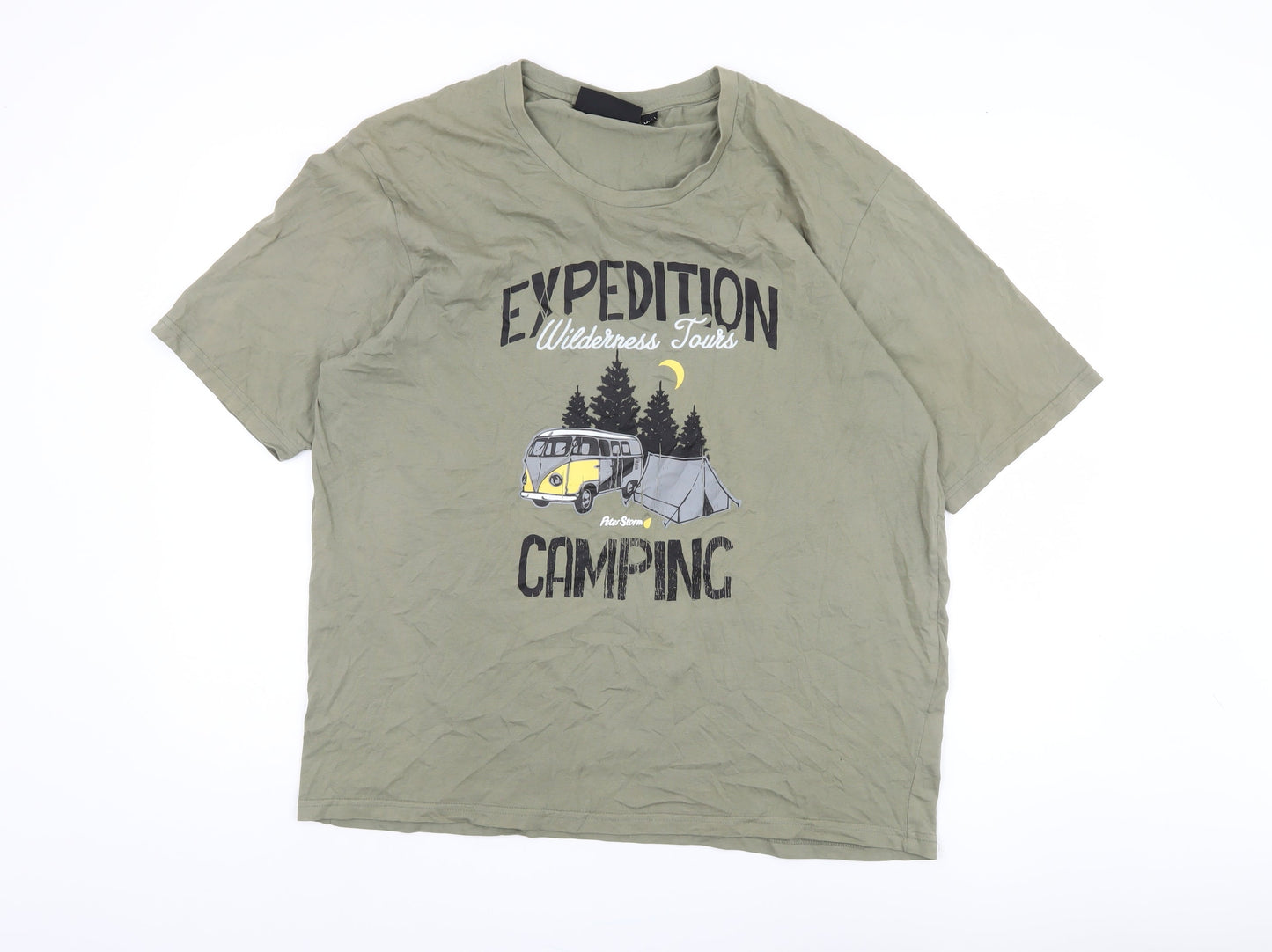 Peter Storm Men's Green Camping Theme 2XL T-Shirt