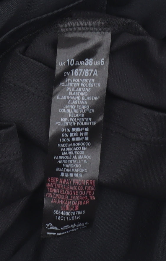 Miss Selfridge Women's Black Bodycon Dress Size 10