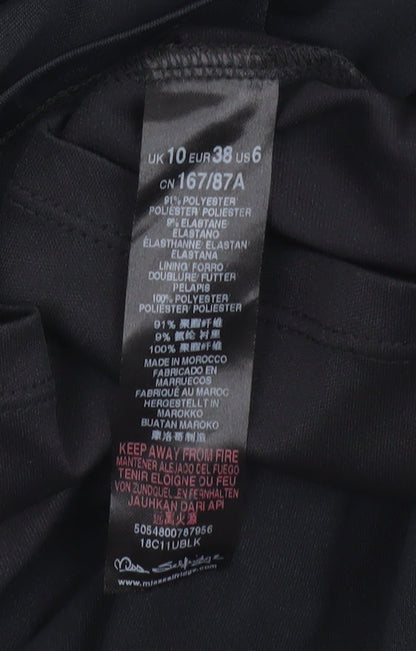 Miss Selfridge Women's Black Bodycon Dress Size 10