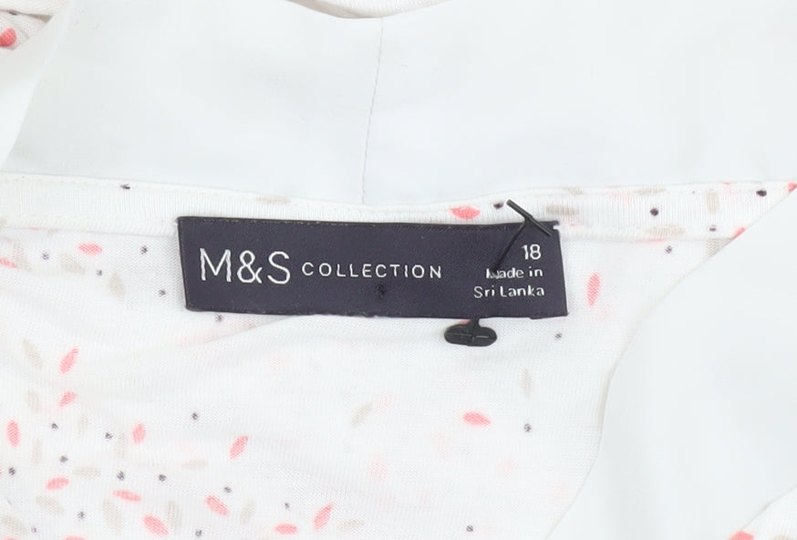 Womens UK Size 18 Marks and Spencer White Tunic Blouse
