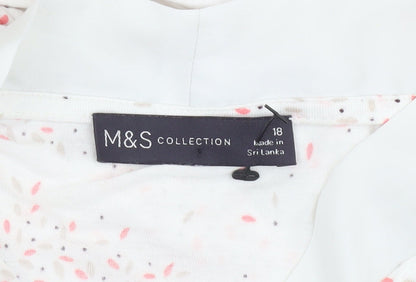 Womens UK Size 18 Marks and Spencer White Tunic Blouse