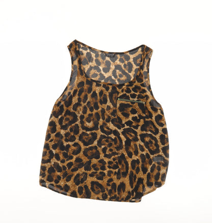 Womens UK Size 8 Topshop Brown Basic Tank