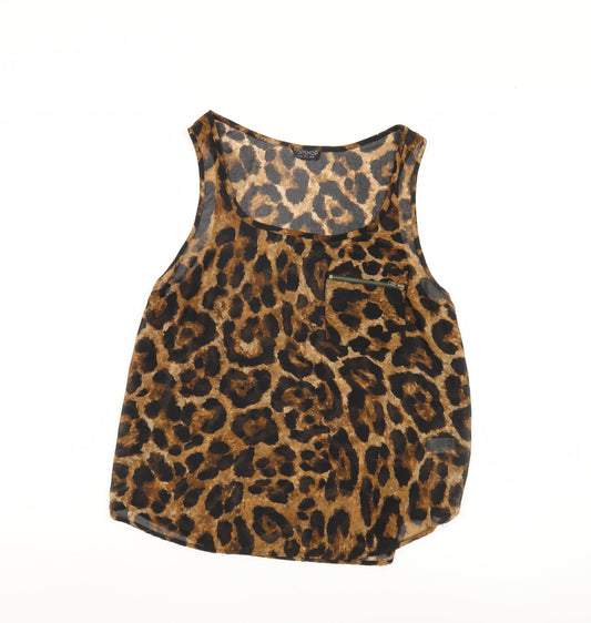 Womens UK Size 8 Topshop Brown Basic Tank