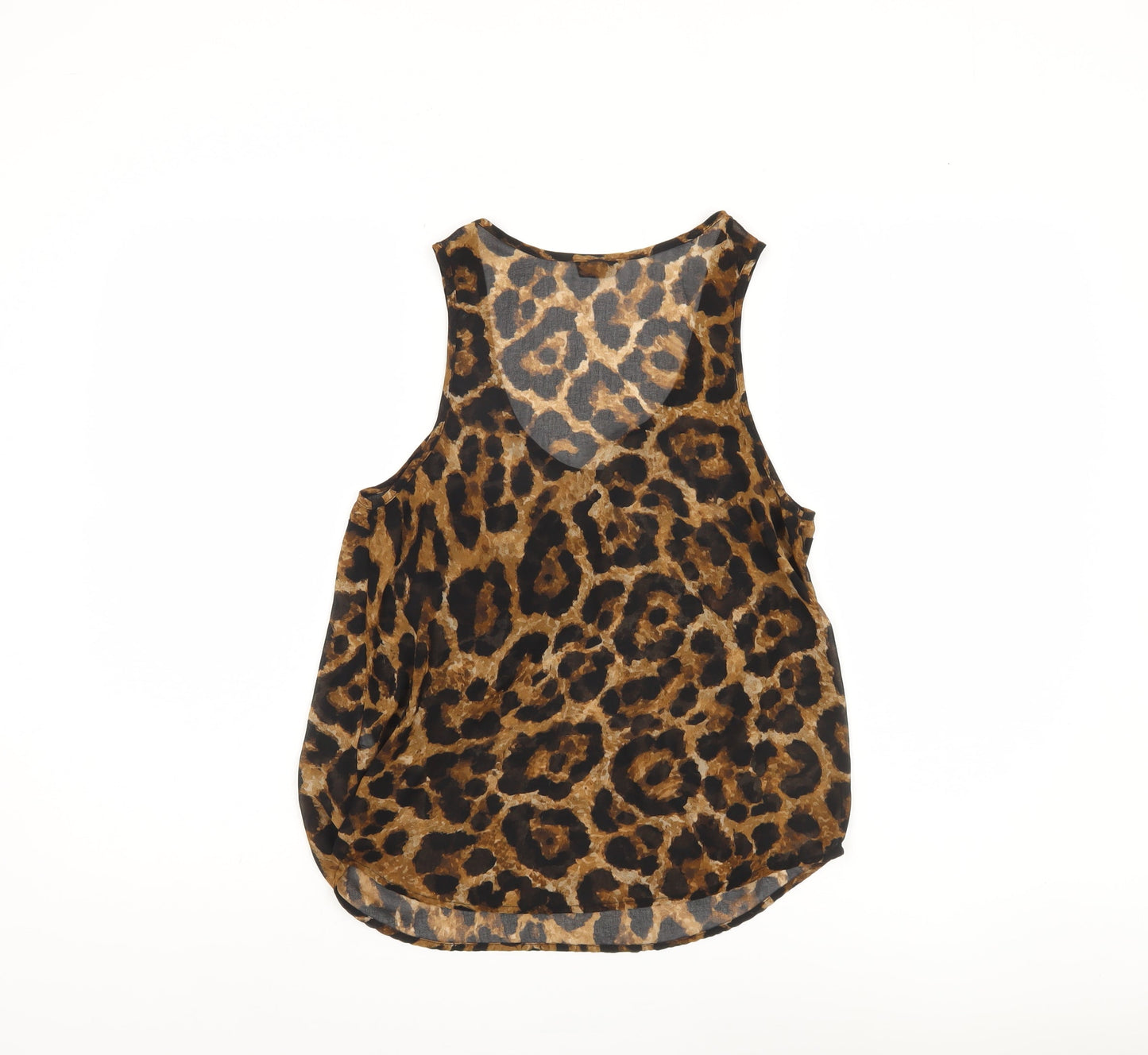 Womens UK Size 8 Topshop Brown Basic Tank