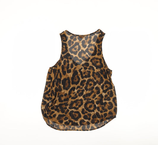 Womens UK Size 8 Topshop Brown Basic Tank
