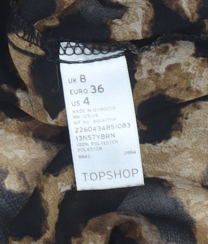 Womens UK Size 8 Topshop Brown Basic Tank