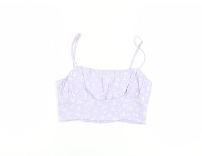 Jack Wills Women's Purple Cropped Camisole Top
