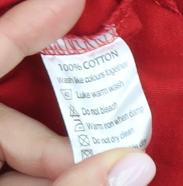 Quiksilver Men's Red Cotton T-Shirt M Crew Neck Logo