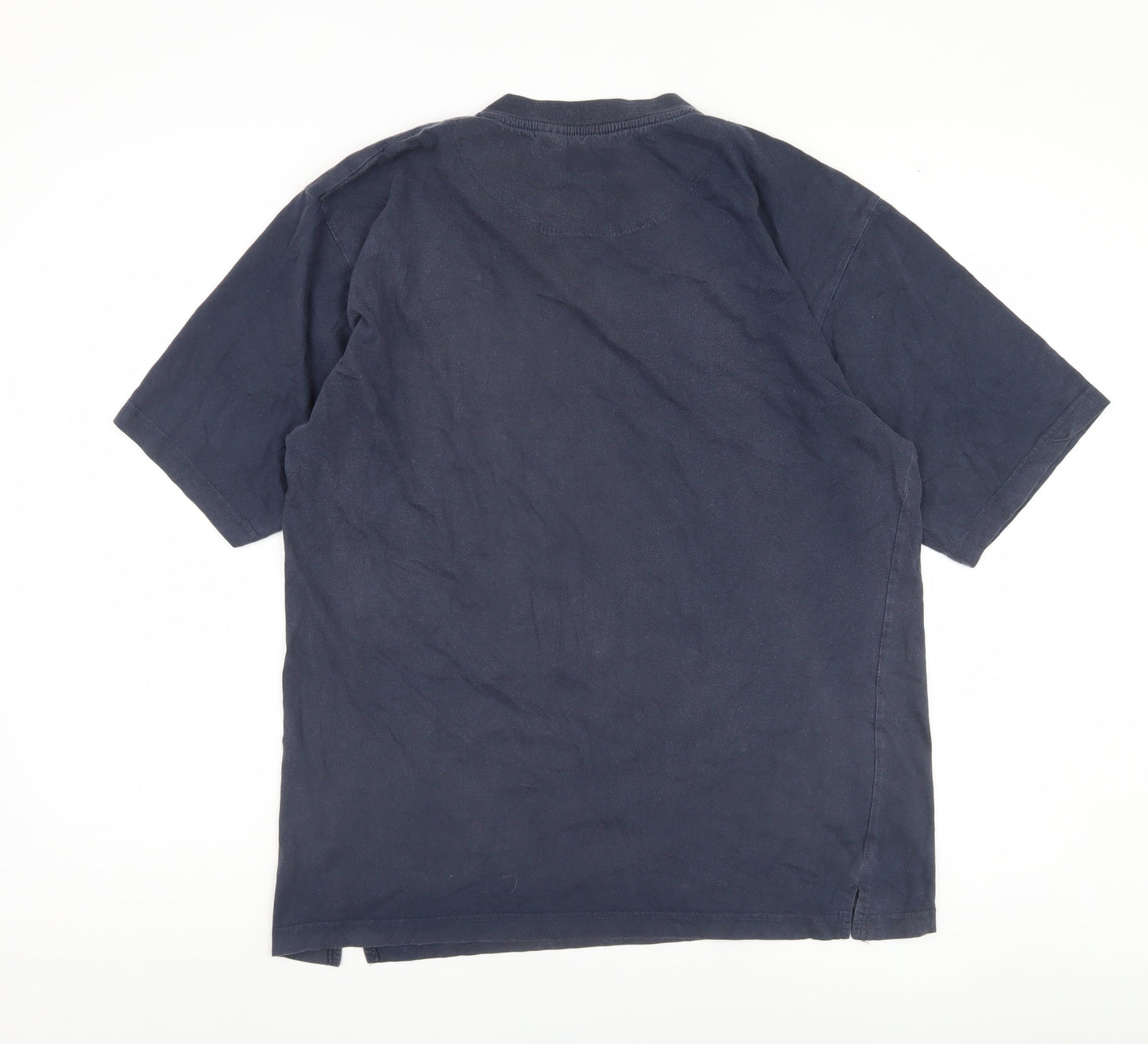 Wolsey Men's Blue Cotton V-Neck T-Shirt - Size L