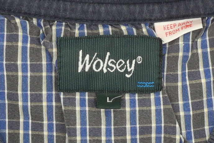 Wolsey Men's Blue Cotton V-Neck T-Shirt - Size L