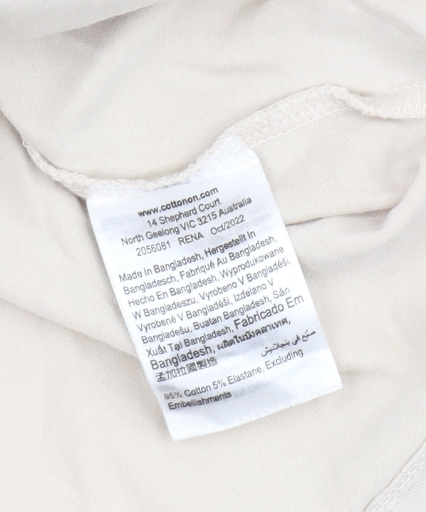 Womens UK Size L Cotton On Beige  T-Shirt