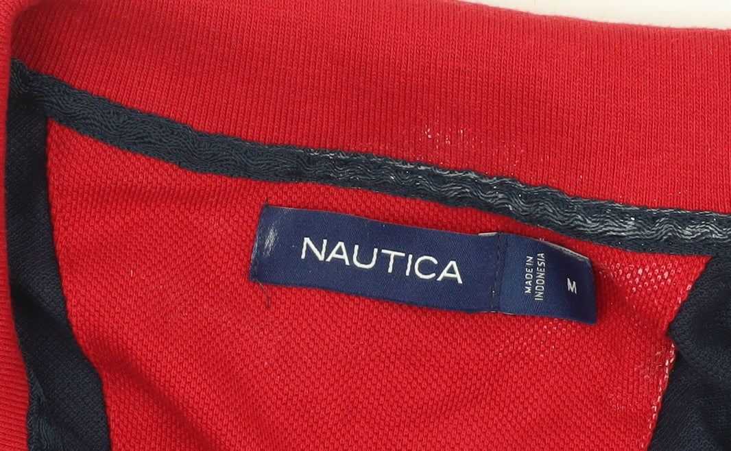 Nautica Men's Polo Shirt Red M Short Sleeve