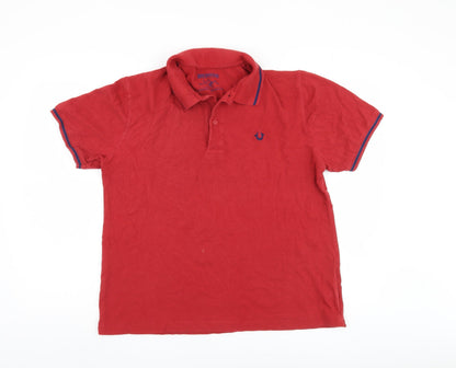 Mens UK Size L True Religion Cotton Polo Shirt
