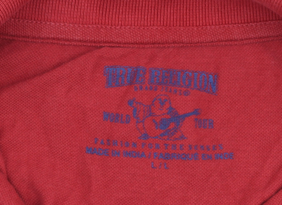 Mens UK Size L True Religion Cotton Polo Shirt