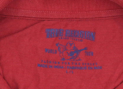 Mens UK Size L True Religion Cotton Polo Shirt