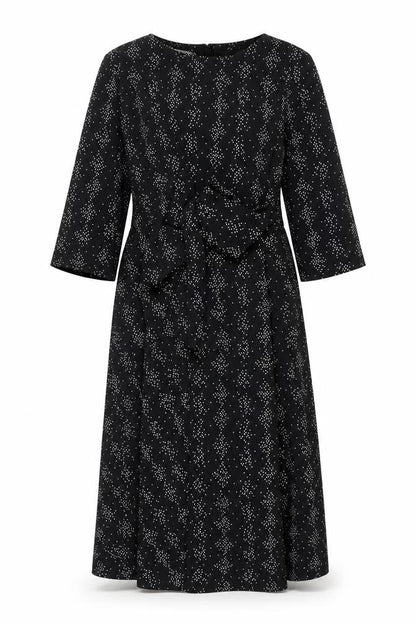 Warehouse Women's Black Geometric Knee Dress Size 10