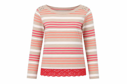 Bonmarché Women's Multicoloured Striped Top M