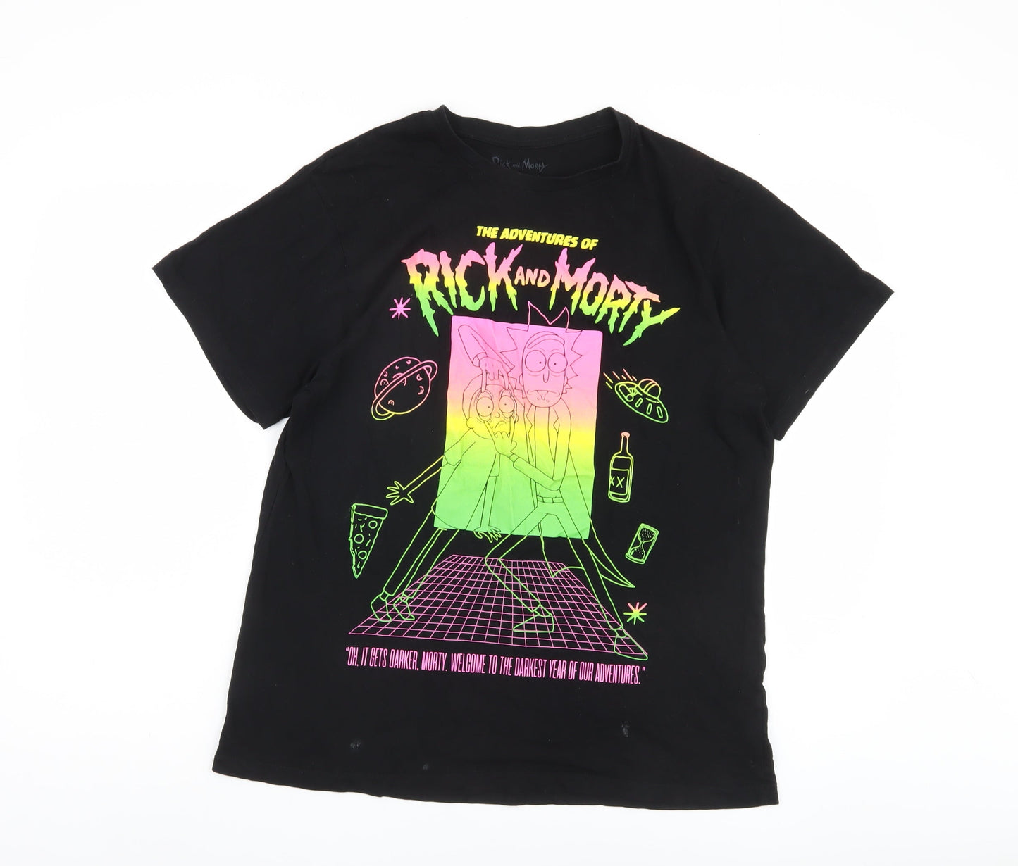 Rick and Morty Men's Black Graphic M T-Shirt