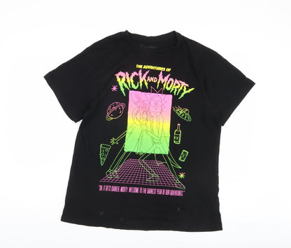 Rick and Morty Men's Black Graphic M T-Shirt